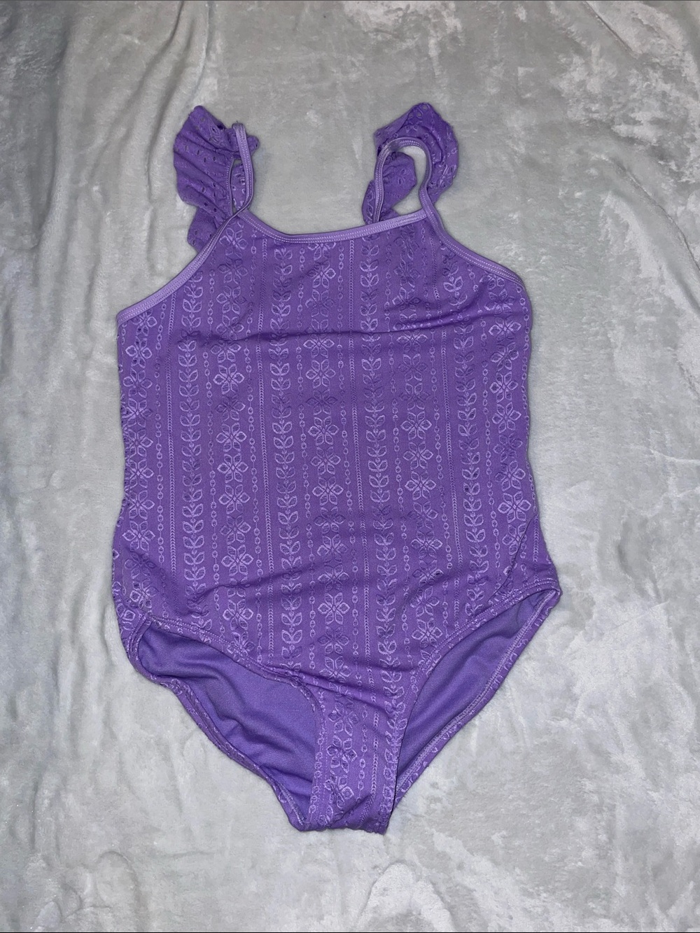 wonder nation Purple Ruffle-Strap One-Piece Swimsuit